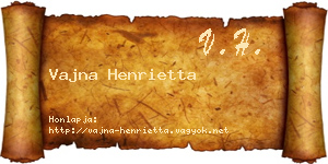 Vajna Henrietta névjegykártya